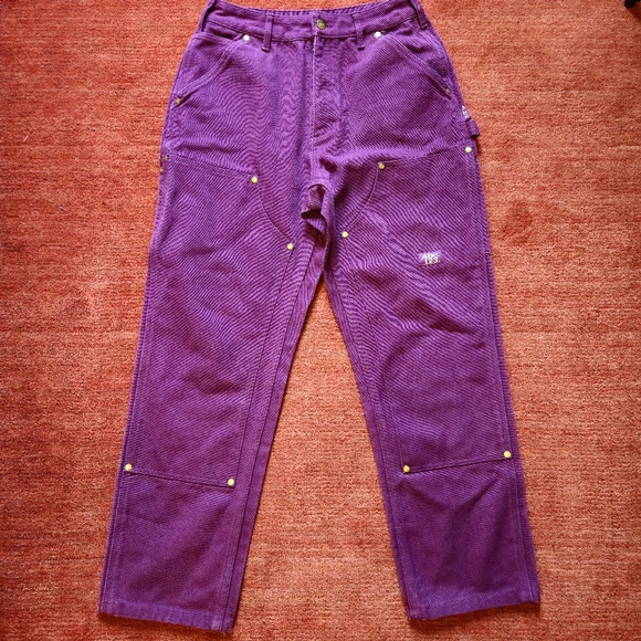 Advisory Board Crystals Abc Double Knee Carpenter PantsRhodolite Purple Size 30 - Picture 2 of 12
